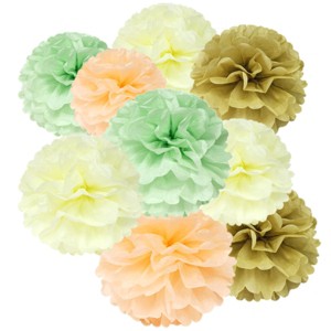 Wrapables Set of 12 Tissue Pom Pom Party Decorations - 1 of 4