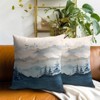 Misty Mountain Forest Pillow Covers 18x18 Inch Blue Burnt Orange - 3 of 3