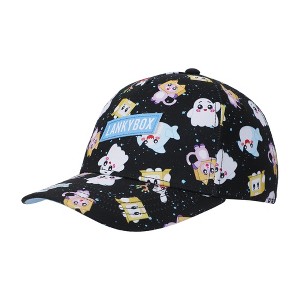 Lanky Box All-Over Character Print Youth Black Traditional Adjustable Hat - 1 of 4