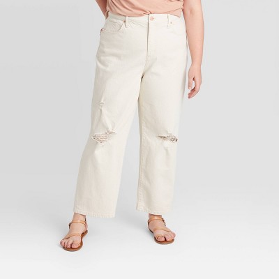 off white plus size pants