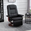 PU Leather Recliner Swivel Chair with Wood Base and Extendable Footrest - 2 of 4