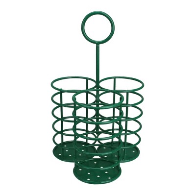Northlight 10" Green 3-Slot Metal Utensil Holder