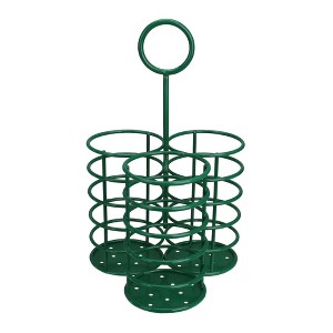 Northlight 10" Green 3-Slot Metal Utensil Holder - 1 of 3