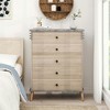 Resenkos Farmhouse Tall Dresser Chest – Spacious Drawer Storage Organizer with Sturdy Construction, Timeless Design, Antique Gray & Natural - 4 of 4
