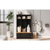 Modern Hall Tree with Entryway Bench, 3 Shelves and Drawers, 40.2'' Wide Hall Tree with Storage Bench for Hallway, Entryway, Living Room - 3 of 4