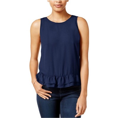 maison Jules Womens Ruffled Hem Tank Top