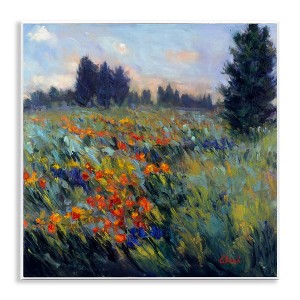Stupell Industries Flower Meadow Landscape Wall Plaque Art, 12" x 12" - 1 of 4