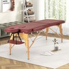 Costway 84" Portable & Foldable Massage Salon Spa Facial Care Tattoo Bed with Carrying Bag Black/Purple/Red - 2 of 4