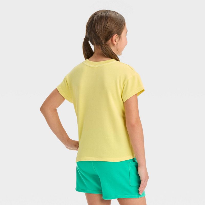 Girls&#39; Short Sleeve Icons French Terry Washed Top - Cat &#38; Jack&#8482;, 2 of 4