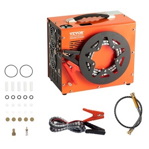 VEVOR PCP Air Compressor,4500PSI/30Mpa Portable PCP Airgun Compressor with Built-in Power Converter,Auto-Stop | DC12V/AC120V | Oil & Water-Free,Orange - 1 of 4