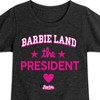 Girls' - Barbie - Barbie Land Palm Trees Fitted Short Sleeve Graphic T-Shirt - 2 of 4