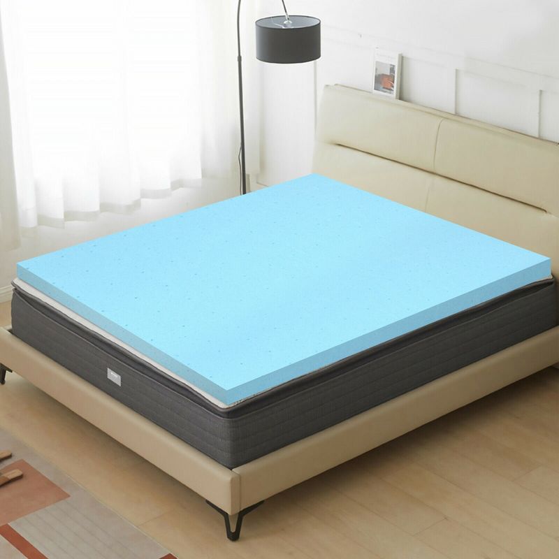 Costway 3'' Gel-Infused Bed Mattress Topper Cooling Ventilated Air Foam Pad, 4 of 10