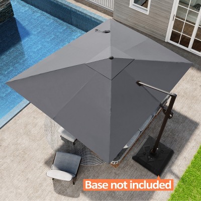Pellebant 9x10.5FT Cantilever Umbrella Outdoor 360 Degree Rotation Offset Umbrella 6 Heights Adjustable Cantilever Patio Umbrella