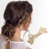 Unique Bargains Cute Double Bow Hair Clips Gold Tone 1 Pc - 2 of 4
