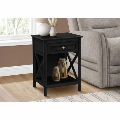 Monarch Specialties ACCENT TABLE - 25"H / BLACK VENEER END TABLE