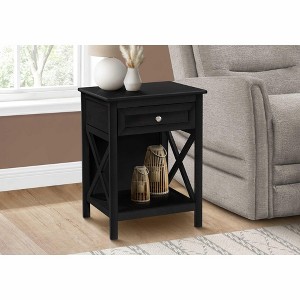 Monarch Specialties ACCENT TABLE - 25"H / BLACK VENEER END TABLE - 1 of 2