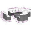 vidaXL 12 Piece Patio Sofa Set with Cushions Black Poly Rattan - Black and Cream - 3 of 4