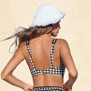 Women's Classic Houndstooth Open Back Adjustable Bikini Swim Top - Cupshe - 3 of 4
