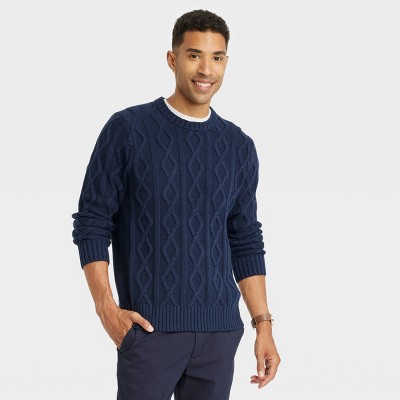 Men's Cable Knit Pullover Sweater - Goodfellow & Co Cream S