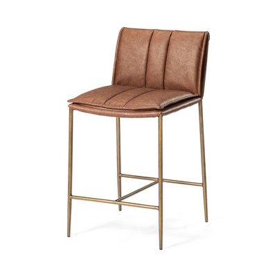 Maven Lane Gerard High Back Vegan Leather Counter Height Bar Stool