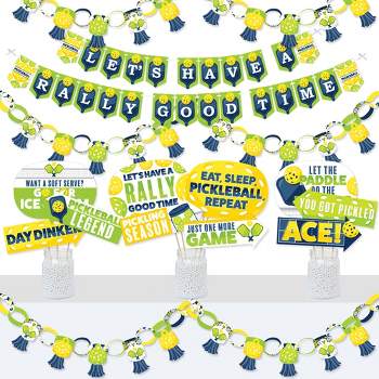 Big Dot of Happiness Let’s Rally - Pickleball - Banner and Photo Booth Decorations - Birthday or Retirement Party Supplies Kit - Doterrific Bundle