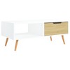 vidaXL Coffee Table White and Sonoma Oak 39.4 in.x19.5 in.x16.9 in. Engineered Wood - 2 of 4