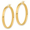 Black Bow Jewelry 4mm x 33mm (1 5/16 Inch) 14k Yellow Gold Domed Round Tube Hoops - 2 of 4