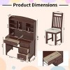 Wood Desk and Upholstered Chair Set with Drawers for Bedroom Study – 40"L Space-Saving –Cuddlewood - 4 of 4