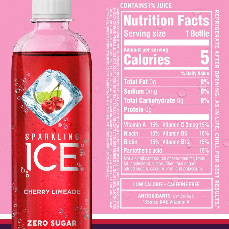 Sparkling Ice Variety Pack-Black Raspberry/Orange Mango/Kiwi Strawberry/Cherry Limeade - 12pk/17 fl oz Bottles, 6 of 9