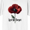 Memorial Day Red Poppy Lest We Forget Men’s White Crew Neck Short Sleeve T-shirt - 2 of 4