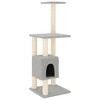vidaXL Cat Tree Light grey Engineered wood, plush, sisal 40.9 in tall - 2 of 4