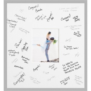 Hera Signature Mat Picture Frame – Guest Book Alternative for Weddings, Graduations, or Retirement – Autograph Photo Mat for Signature Board - 1 of 4