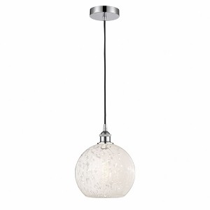White Mouchette - 1 Light Cord Hung Mini Pendant In Modern Style-11.75 Inches Tall and 10 Inches Wide - 1 of 1