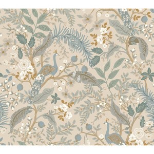Rifle Paper Co. Peacock Garden Linen Peel and Stick Wallpaper: Self-Adhesive, Animal Icon, Multicolor, 45 Sq Ft Coverage - 1 of 4