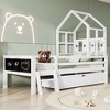 VYNXARIA Twin Size House Bed with Ladder and Storage Drawers ¨C White - 2 of 4