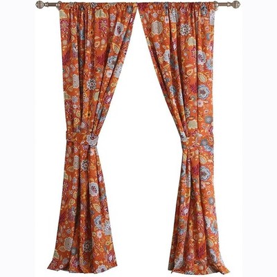 Puddle Length Multicolor Polyester Rod Pocket Window Drapes