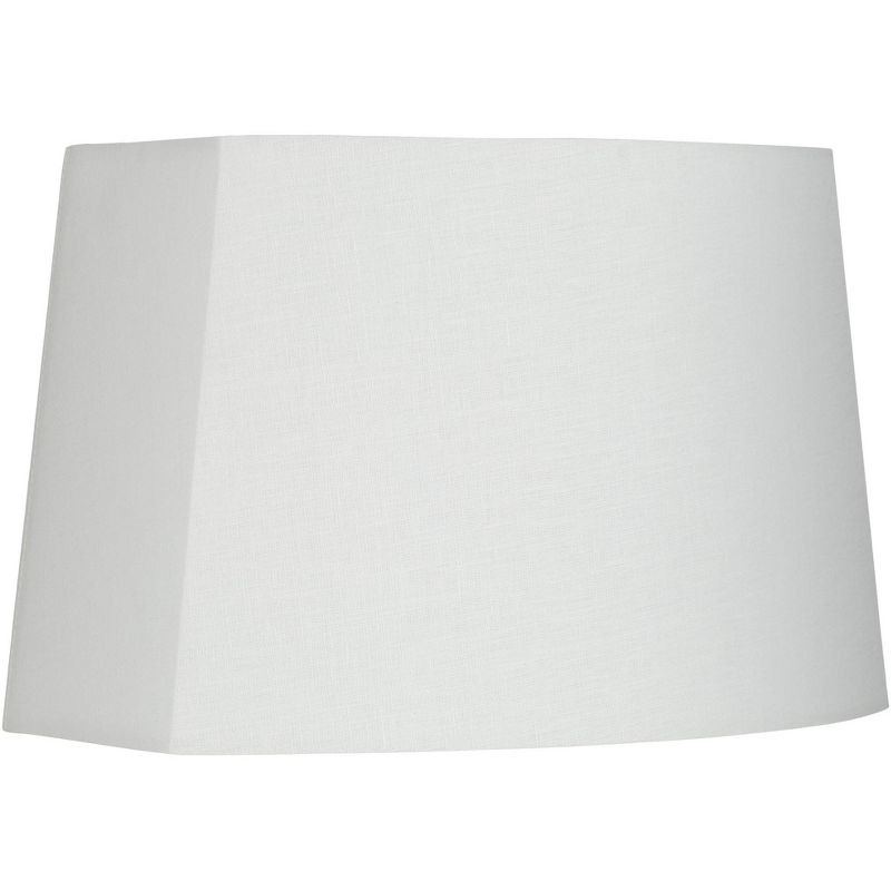 Springcrest White Medium Modified Oval Lamp Shade 12.5" Wide and 10" Deep at Top x 15" Wide and 11" Deep at Bottom x 10" Height (Spider) Replacement, 1 of 9