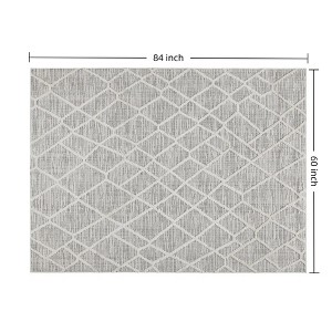 SEVOBAL Rugs Pebble Pattern Indoor Area Rug with Non-Slip Backing for Modern Home and Office Decor, Gray, 84"*60"*0.25" - 1 of 4