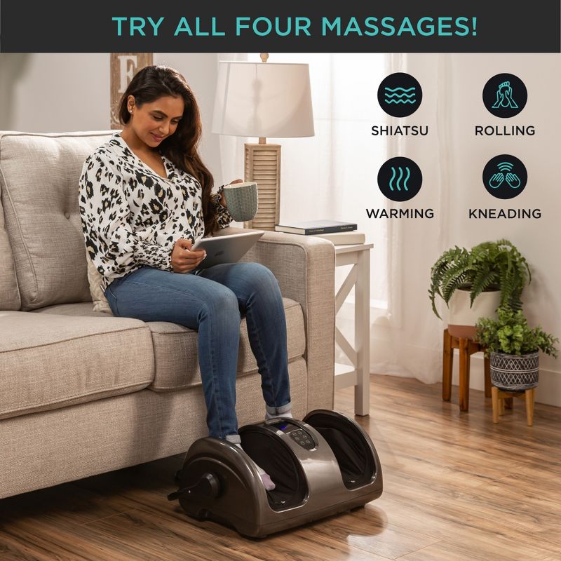 Best Choice Products Foot Massager Machine, Therapeutic Reflexology Massager w/ High-Intensity Rollers, 6 of 12