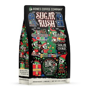 Sugar Rush, Sugar Cookies Flavor Medium Roast, Ground Coffee, Whole Bean Coffee, or Keurig K-Cup Coffe Pods, Bones Coffee Company, 12 oz & 12 ct - 1 of 3