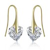 Guili Sterling Silver Heart Cubic Zirconia Earrings in White, 14K Yellow Gold, or Rose Gold Plating for a Romantic, Chic, and Elegant Look - 3 of 3