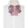 INSPIRE CHIC Women's Ribbon Plaid Faux Rhinestone Retro Bow Ties - 4 of 4