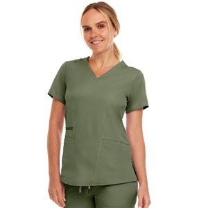 MediChic Women's Ruth 3-Pocket Multi Stitch V-Neck Scrub Top - 1 of 4
