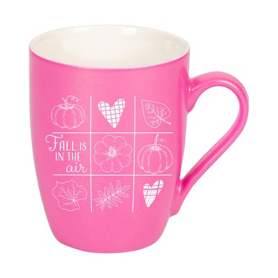 Elanze Designs Fall Is In The Air Princess Pink 10 ounce New Bone China Coffee Cup Mug