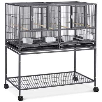 Stainless Steel Bird Cage Portable Hanging Parrot Bird Cages with Rolling  Stand and Bottom Tray Standing Birdcage (Size : 29x20.5x24.5cm)