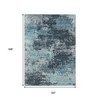 HomeRoots 10' X 14' Teal Blue And Navy Blue Abstract Washable Indoor Outdoor Area Rug - 2 of 3