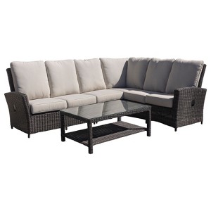 Courtyard Casual Cheshire 5 pc Recline Sectional Set with Extra Armless Middle and Coffee Table - 1 of 4