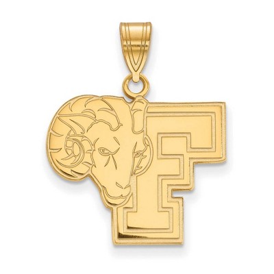 Black Bow Jewelry 14k Yellow Gold Fordham Rams NCAA Large Pendant