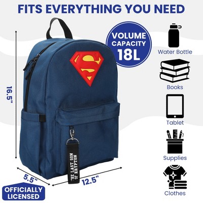 Superman Logo 16.5" Adult Blue Backpack — фото 3