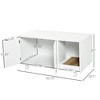 BDELITE Wooden Cat Litter Box Enclosure & House with End Table Design, Scratcher, & Magnetic Doors-35.75*20.50*20.00 Inch, White - 3 of 4